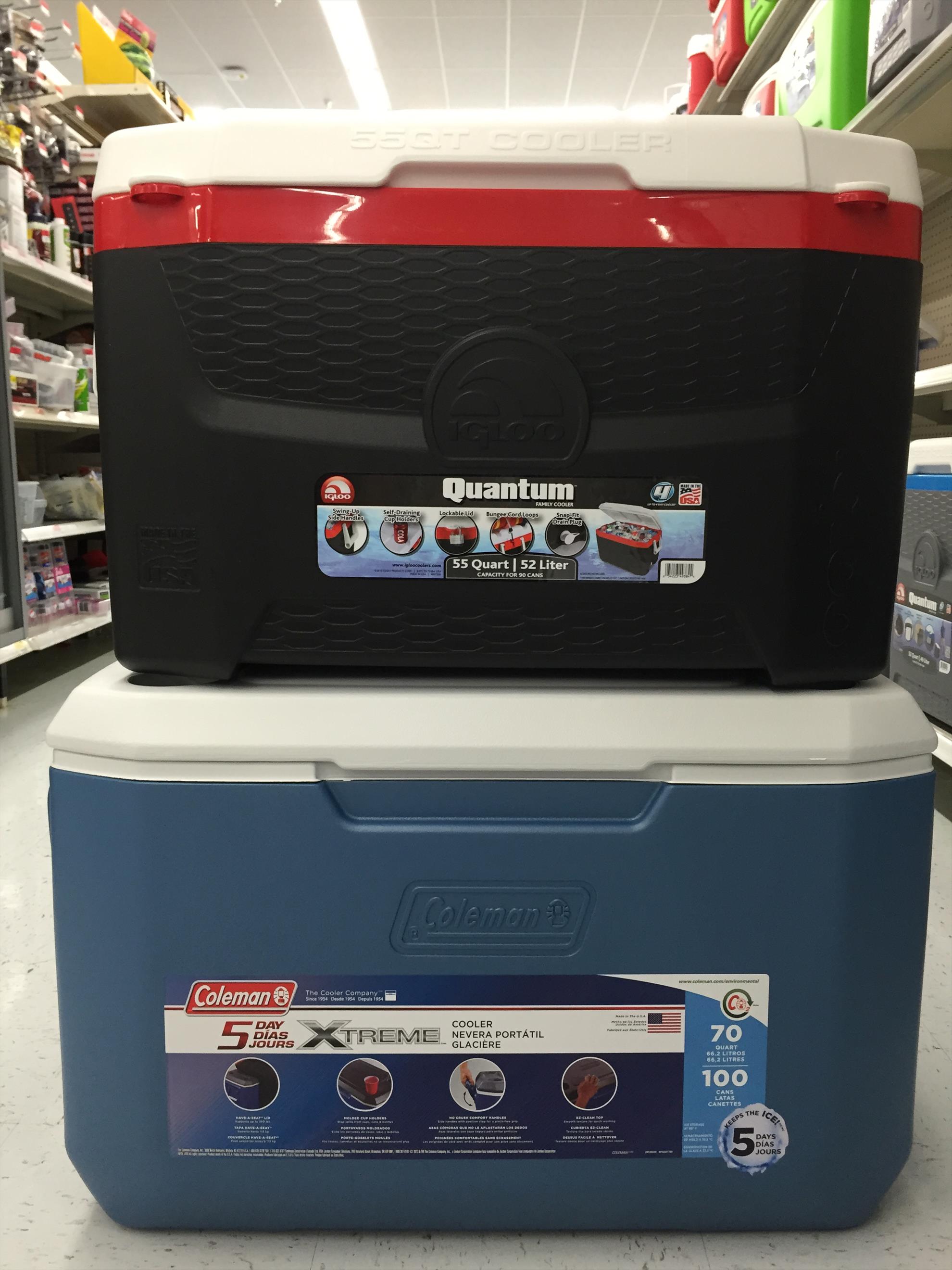  - Comparatie intre Igloo Quantum 55 qt si Coleman Xtreme 70 qt